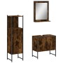 Set de muebles baño 3 pzas madera contrachapada roble ahumado de vidaXL, Muebles de baño - Ref: Foro24-3214346, Precio: 139,2...