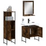 Set de muebles baño 3 pzas madera contrachapada roble ahumado de vidaXL, Muebles de baño - Ref: Foro24-3214346, Precio: 139,2...