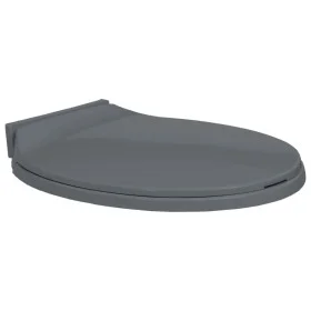 Tapa y asiento de váter con cierre suave ovalada gris de vidaXL, Asientos de inodoros y bidés - Ref: Foro24-145816, Precio: 3...