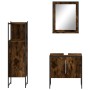 Set de muebles baño 3 pzas madera contrachapada roble ahumado de vidaXL, Muebles de baño - Ref: Foro24-3214346, Precio: 139,2...