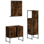 Set de muebles baño 3 pzas madera contrachapada roble ahumado de vidaXL, Muebles de baño - Ref: Foro24-3214346, Precio: 139,2...