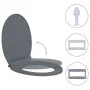 Tapa y asiento de váter con cierre suave ovalada gris de vidaXL, Asientos de inodoros y bidés - Ref: Foro24-145816, Precio: 3...