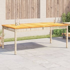 Mesa de jardín ratán sintético madera acacia beige 180x90x75 cm de vidaXL, Mesas de jardín - Ref: Foro24-366281, Precio: 180,...