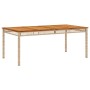 Mesa de jardín ratán sintético madera acacia beige 180x90x75 cm de vidaXL, Mesas de jardín - Ref: Foro24-366281, Precio: 180,...