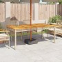 Mesa de jardín ratán sintético madera acacia beige 180x90x75 cm de vidaXL, Mesas de jardín - Ref: Foro24-366281, Precio: 180,...