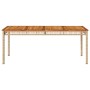 Mesa de jardín ratán sintético madera acacia beige 180x90x75 cm de vidaXL, Mesas de jardín - Ref: Foro24-366281, Precio: 180,...