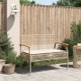Banco de jardín con cojín ratán sintético beige y madera acacia de vidaXL, Bancos de jardín - Ref: Foro24-366257, Precio: 99,...
