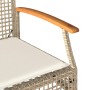 Banco de jardín con cojín ratán sintético beige y madera acacia de vidaXL, Bancos de jardín - Ref: Foro24-366257, Precio: 99,...