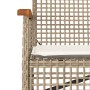 Banco de jardín con cojín ratán sintético beige y madera acacia de vidaXL, Bancos de jardín - Ref: Foro24-366257, Precio: 99,...