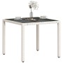 Mesa de jardín superficie de vidrio ratán PE blanco 90x90x75 cm de vidaXL, Mesas de jardín - Ref: Foro24-368123, Precio: 103,...