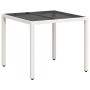 Mesa de jardín superficie de vidrio ratán PE blanco 90x90x75 cm de vidaXL, Mesas de jardín - Ref: Foro24-368123, Precio: 103,...