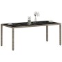 Mesa de jardín superficie de vidrio ratán PE gris 190x90x75 cm de vidaXL, Mesas de jardín - Ref: Foro24-368128, Precio: 149,1...
