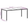 Mesa de jardín superficie de vidrio ratán PE gris 190x90x75 cm de vidaXL, Mesas de jardín - Ref: Foro24-368128, Precio: 149,1...