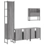 Set de muebles de baño 4 pzas madera contrachapada gris sonoma de vidaXL, Muebles de baño - Ref: Foro24-3214688, Precio: 258,...