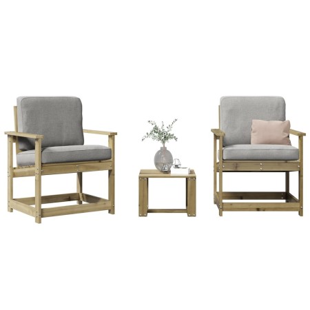 Juego de muebles de jardín 3 pzas madera de pino impregnada de vidaXL, Sillas de jardín - Ref: Foro24-832634, Precio: 105,51 ...