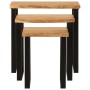 Set de 3 mesas apilables con borde natural madera acacia maciza de vidaXL, Mesas auxiliares - Ref: Foro24-372760, Precio: 111...