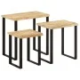 Set de 3 mesas apilables con borde natural madera maciza mango de vidaXL, Mesas auxiliares - Ref: Foro24-372762, Precio: 116,...