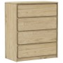 Cajonera SAUDA madera maciza de pino color roble 76,5x39x91 cm de vidaXL, Cajoneras - Ref: Foro24-377595, Precio: 145,54 €, D...