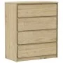 Cajonera SAUDA madera maciza de pino color roble 76,5x39x91 cm de vidaXL, Cajoneras - Ref: Foro24-377595, Precio: 150,84 €, D...