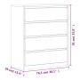 Cajonera SAUDA madera maciza de pino color roble 76,5x39x91 cm de vidaXL, Cajoneras - Ref: Foro24-377595, Precio: 145,54 €, D...