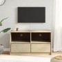 Mueble de TV SAUDA madera maciza pino color roble 99x43x55 cm de vidaXL, Muebles TV - Ref: Foro24-377597, Precio: 120,14 €, D...