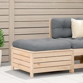 Gartenhocker mit massivem Kiefernholz und Kissen von vidaXL, Modulare Sofas für den Außenbereich - Ref: Foro24-844926, Preis:...