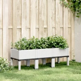 Jardinera con patas PP blanco 120x40x42 cm de vidaXL, Maceteros y jardineras - Ref: Foro24-367899, Precio: 64,08 €, Descuento: %