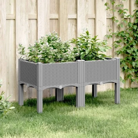 Jardinera con patas PP gris claro 80x40x42 cm de vidaXL, Maceteros y jardineras - Ref: Foro24-367892, Precio: 59,98 €, Descue...