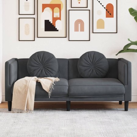 Sofá con cojines 2 plazas terciopelo gris oscuro de vidaXL, Sofás - Ref: Foro24-372633, Precio: 198,17 €, Descuento: %