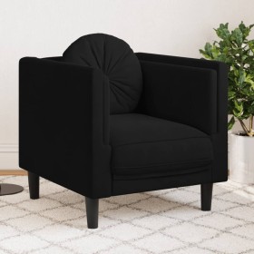 Sillón con cojín terciopelo negro de vidaXL, Sofás - Ref: Foro24-372627, Precio: 201,07 €, Descuento: %