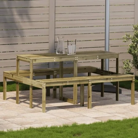 Mesa de pícnic madera pino impregnada 160x134x75 cm de vidaXL, Mesas de jardín - Ref: Foro24-832566, Precio: 132,50 €, Descue...