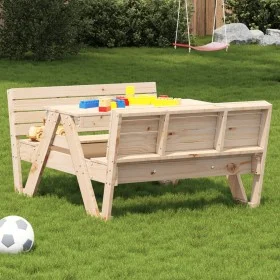 Mesa de pícnic para niños madera maciza de pino 88x122x58 cm de vidaXL, Mesas de jardín - Ref: Foro24-832601, Precio: 105,51 ...