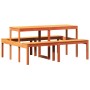 Mesa de pícnic madera maciza de pino marrón cera 160x134x75 cm de vidaXL, Mesas de jardín - Ref: Foro24-844648, Precio: 163,3...