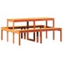 Mesa de pícnic madera maciza de pino marrón cera 160x134x75 cm de vidaXL, Mesas de jardín - Ref: Foro24-844648, Precio: 163,3...