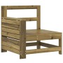 Sofá de jardín con reposabrazo mesa auxiliar madera impregnada de vidaXL, Sofás modulares de exterior - Ref: Foro24-844882, P...