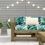 Sofá de jardín con reposabrazo mesa auxiliar madera impregnada by vidaXL, Modular outdoor sofas - Ref: Foro24-844882, Price: ...