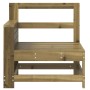 Sofá de jardín con reposabrazo mesa auxiliar madera impregnada de vidaXL, Sofás modulares de exterior - Ref: Foro24-844882, P...