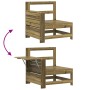 Sofá de jardín con reposabrazo mesa auxiliar madera impregnada de vidaXL, Sofás modulares de exterior - Ref: Foro24-844882, P...