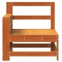 Sofá de jardín con reposabrazo mesa auxiliar madera pino marrón de vidaXL, Sofás modulares de exterior - Ref: Foro24-844880, ...