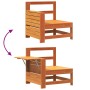 Sofá de jardín con reposabrazo mesa auxiliar madera pino marrón de vidaXL, Sofás modulares de exterior - Ref: Foro24-844880, ...