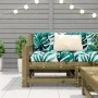 Sofá de jardín con reposabrazos y cojín madera pino impregnada de vidaXL, Sofás modulares de exterior - Ref: Foro24-844924, P...