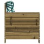 Sofá de jardín con reposabrazos y cojín madera pino impregnada de vidaXL, Sofás modulares de exterior - Ref: Foro24-844924, P...