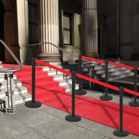 Airport type tape barrier with black steel supports by vidaXL, Safety barriers - Ref: Foro24-51161, Price: 72,78 €, Discount: %