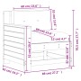 Sofá de jardín con reposabrazos y cojín madera pino impregnada de vidaXL, Sofás modulares de exterior - Ref: Foro24-844924, P...