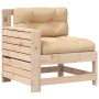 Sofá de jardín con reposabrazos y cojín madera maciza de pino de vidaXL, Sofás modulares de exterior - Ref: Foro24-844913, Pr...