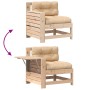 Sofá de jardín con reposabrazos y cojín madera maciza de pino de vidaXL, Sofás modulares de exterior - Ref: Foro24-844913, Pr...