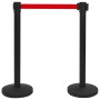 Barrera de cinta tipo aeropuerto con soportes acero negro de vidaXL, Barreras de seguridad - Ref: Foro24-51161, Precio: 75,13...