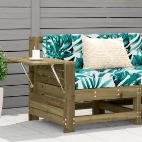 Gartensofa mit Armlehnen und Kissen aus imprägniertem Kiefernholz. von vidaXL, Modulare Sofas für den Außenbereich - Ref: For...