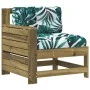 Gartensofa mit Armlehnen und Kissen aus imprägniertem Kiefernholz. von vidaXL, Modulare Sofas für den Außenbereich - Ref: For...