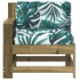 Gartensofa mit Armlehnen und Kissen aus imprägniertem Kiefernholz. von vidaXL, Modulare Sofas für den Außenbereich - Ref: For...